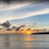 【海岸の流木】沖縄県八重山郡竹富町上原　西表島北部にある夕日の名所「月ヶ浜」で弓なりに連なる流木